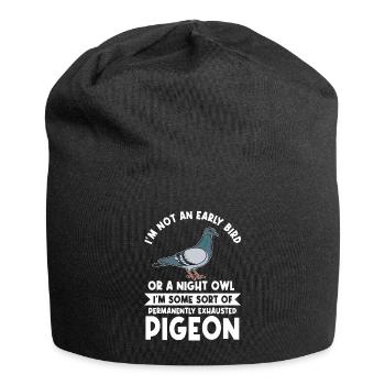 Je ne suis pas un lève-tôt ou un oiseau de nuit - Bonnet en jersey - noir - Devant