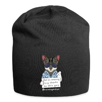 Travel Agent Cat Art For Tourism Advisors - Jersey Beanie - black - Front