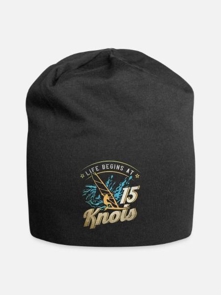 Windsurfer Surfer Windsurfing Gift - Jersey Beanie - black