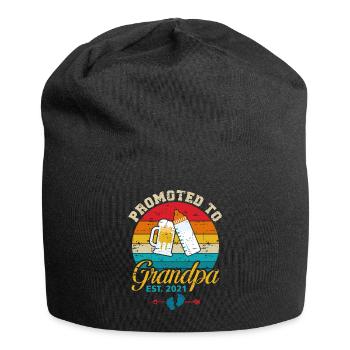 Promoted To Grandpa Est 2021 Milk Beer Hilarious N - Jersey Beanie - black - Front