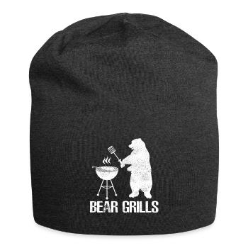 Bear Grills - Bear Grills - Bear grilling or BBQ barbecue - Jersey Beanie - charcoal grey - Front