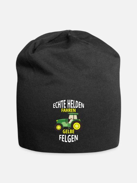 Landwirt Echte Helden fahren gelbe Felgen - Jersey-Beanie - Schwarz