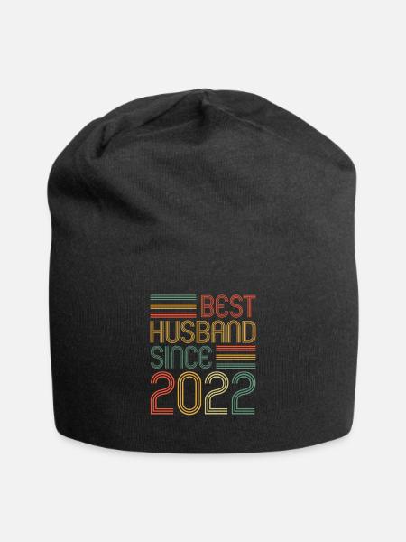 Bester Ehemann seit 2022 1. Hochzeitstag - Jersey-Beanie - Schwarz