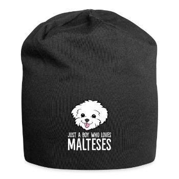 Chien maltais Juste un garçon qui aime le maltais - Bonnet en jersey - noir - Devant