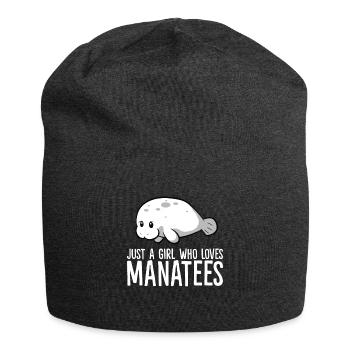 Juste une fille qui aime les lamantins - Bonnet en jersey - charbon - Devant