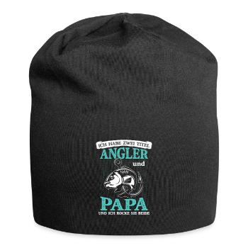 Zwei Titel Angler Und Papa Und Ich Rocke Sie Beide - Jersey-Beanie - Schwarz - Vorne