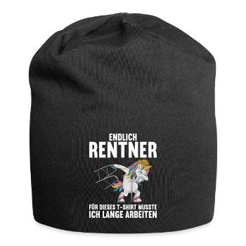 Einhorn Ruhestand Rentnerin Rentner Rente 2022 - Jersey-Beanie - Schwarz - Vorne