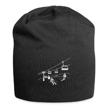 Skiing Ski lift Skiing Skiing Skiing Skis - Jersey Beanie - black - Front