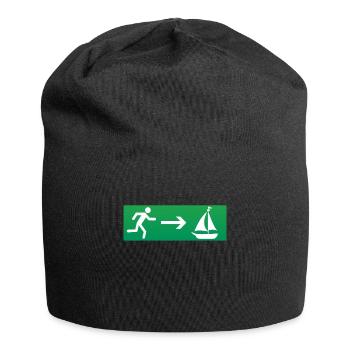 Emergency exit sailing sailboat - Jersey Beanie - black - Front