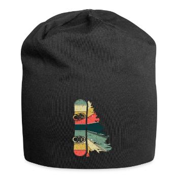 Freestyle Snowboarding Retro Snowboard Pine Tree - Jersey Beanie - black - Front