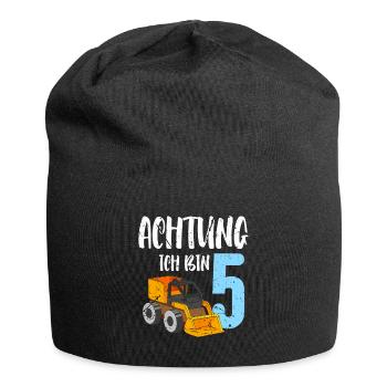 Achtung ich bin 5 Jahre Geburtstag 5. Geburtstag - Jersey-Beanie - Schwarz - Vorne