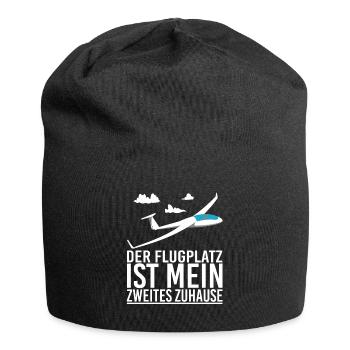 Segelflieger Segelfliegen Flugplatz - Jersey-Beanie - Schwarz - Vorne