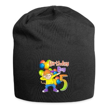 Birthday Boy 5 years 5th birthday boy - Jersey Beanie - black - Front