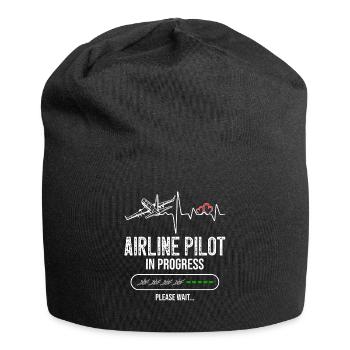 Airline Pilot In Progress Heartbeat Future Pilot - Jersey-Beanie - Schwarz - Vorne
