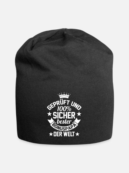 Bester Bonuspapa der Welt - Jersey-Beanie - Schwarz