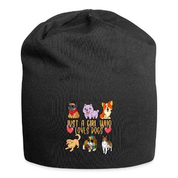 Funny Just A Girl Who Loves Dogs Dog Lover Trainer - Jersey-Beanie - Schwarz - Vorne