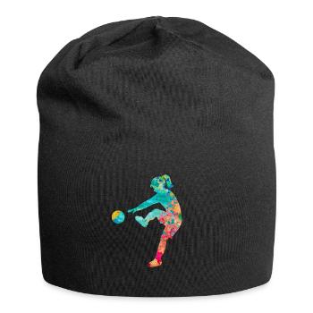 Footballeur - PopArt Style - Bonnet en jersey - noir - Devant