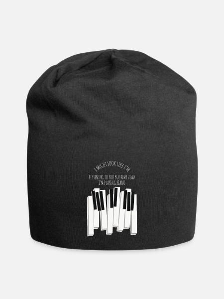Sarcastic Piano Funny I Might Look Like I'm Listen - Jersey-Beanie - Schwarz