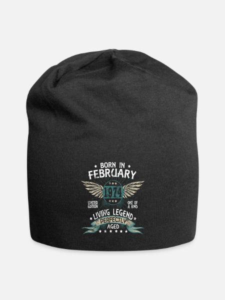 Legends Born in February 1974 - Jersey-Beanie - Schwarz