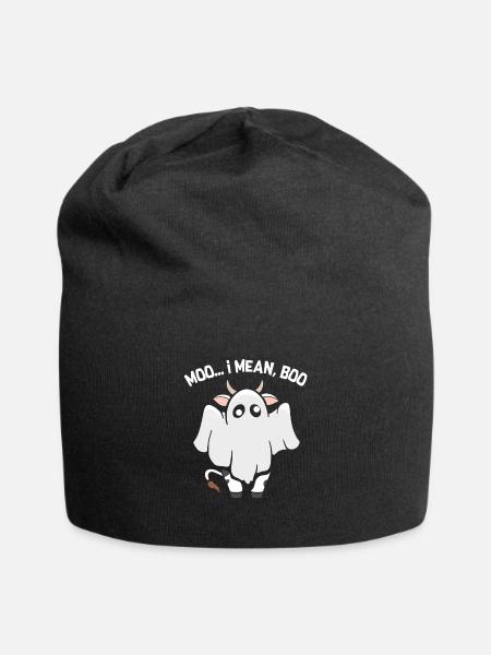 Moo I Mean Boo Ghost Kuh Geist Kuh Halloween - Jersey-Beanie - Schwarz