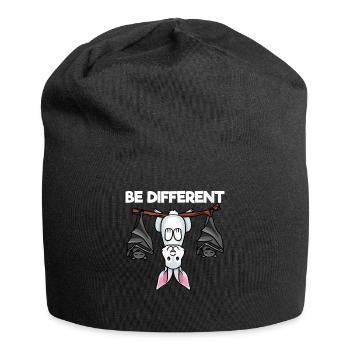 Soyez différent Lapin Lapin avec des chauves-souris - Bonnet en jersey - noir - Devant