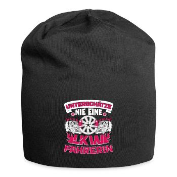 LKW Frau Truckerin Unterschätze niemals Truckerin - Jersey-Beanie - Schwarz - Vorne