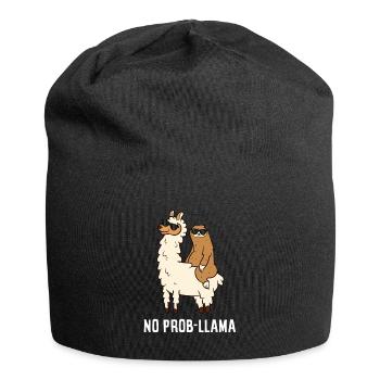 No Prob-llama Cute No Prob Llama Llama - Jersey-Beanie - Schwarz - Vorne