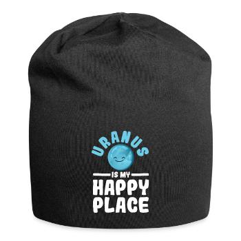 Uranus Is My Happy Place - Uranus Planet Space - Jersey Beanie - black - Front