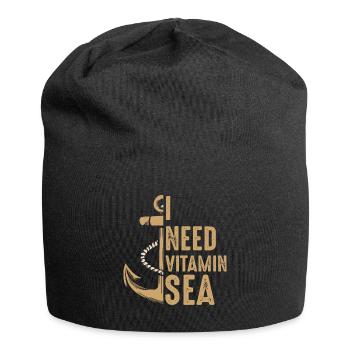 I Need Vitamin Sea - Jersey-Beanie - Schwarz - Vorne