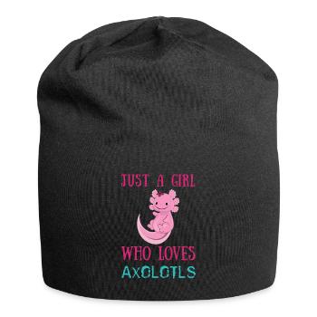 Girl Loves Axolotls Cute Fish Kawaii Axolotl - Jersey Beanie - black - Front