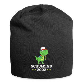 Dino Dinosaurier Einschulung Schulkind 2022 - Jersey-Beanie - Schwarz - Vorne