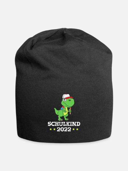 Dino Dinosaurier Einschulung Schulkind 2022 - Jersey-Beanie - Schwarz