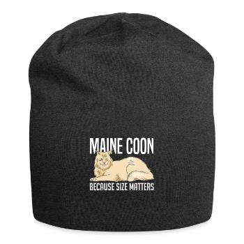 Maine Coon Cat - Jersey Beanie - charcoal grey - Front