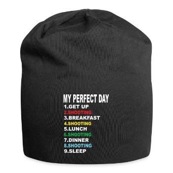 Mein Perfekter Tag Schießen - Jersey-Beanie - Schwarz - Vorne