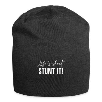 Life is short - Stunt it! - Jersey-Beanie - Anthrazit - Vorne
