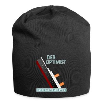 Der Optimist hat die Gruppe verlassen-Satire - Jersey-Beanie - Schwarz - Vorne