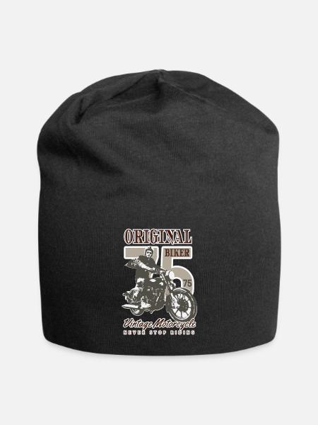 Biker Vintage Motorcycle 75 original! - Jersey Beanie - black