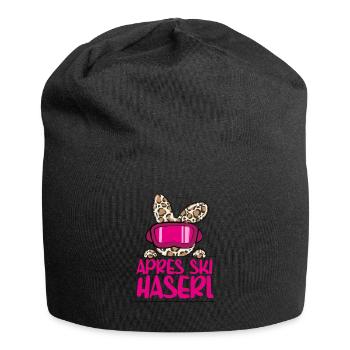 Après Skihaserl - Skifahrerin Apres Ski Party - Jersey-Beanie - Schwarz - Vorne