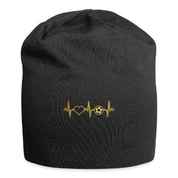 Fußball Herzschlag - Jersey-Beanie - Schwarz - Vorne