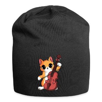 Cat Violinist Orchestra - Jersey Beanie - black - Front