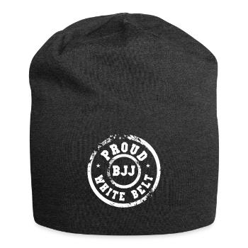 Proud BJJ White Belt - Jersey Beanie - charcoal grey - Front