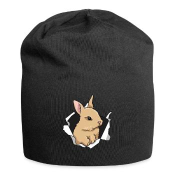 Lapin Lapin Crack Lapin Animal Lapin Percée - Bonnet en jersey - noir - Devant