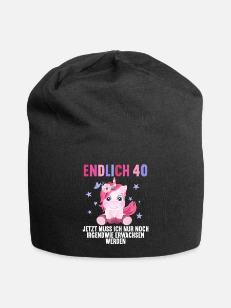 40 Jahre Nur noch erwachsen werden 40. Geburtstag - Jersey-Beanie - Schwarz
