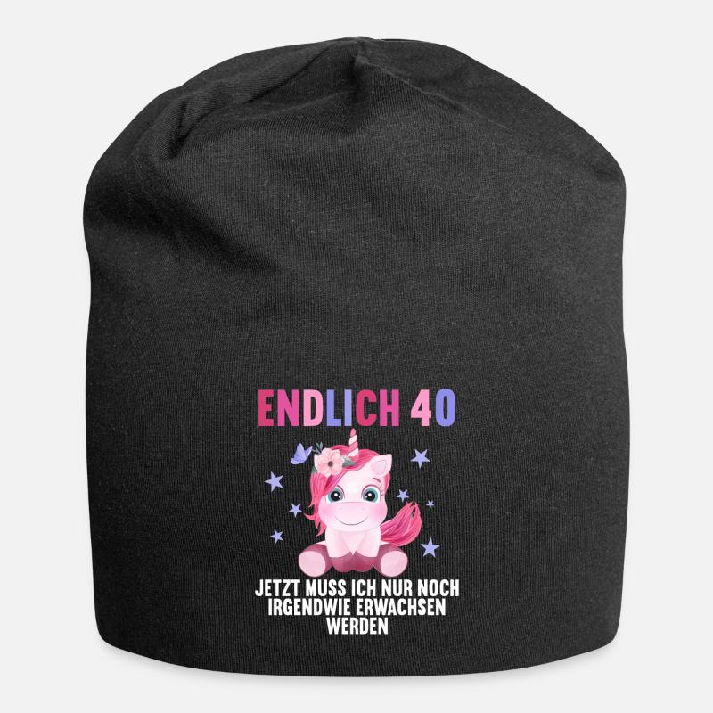 40 Jahre Nur noch erwachsen werden 40. Geburtstag - Jersey-Beanie - Schwarz