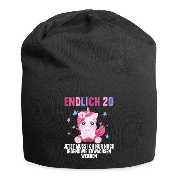20 Jahre Nur noch erwachsen werden 20. Geburtstag - Jersey-Beanie - Schwarz - Vorne