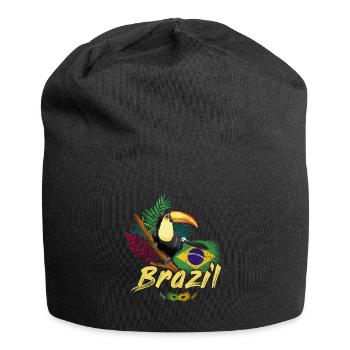 Toucan vintage du Brésil avec drapeau et masque de samba - Bonnet en jersey - noir - Devant