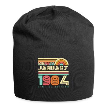 Né janvier 1984 Vintage - Bonnet en jersey - noir - Devant