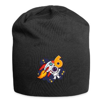 Astronaute spatial de 6 ans 6e anniversaire - Bonnet en jersey - noir - Devant