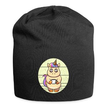 Coffee Unicorn Unicorn Holding A Coffee Cup - Jersey Beanie - black - Front