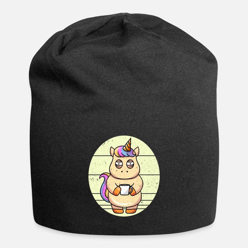 Coffee Unicorn Unicorn Holding A Coffee Cup - Jersey-Beanie - Schwarz